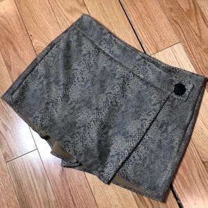 Faux Snake Print Shorts